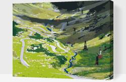 Festés számok szerint - Transzfogarasi út Romániában 2 Méret: 40x50cm, Keretezés: Műanyagtáblával