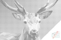  PontPöttyöző - Vektor szarvas Méret: 40x60cm, Keretezés: Műanyagtáblával, Szín: Zöld