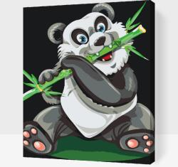 Festés számok szerint - Panda bambusszal Méret: 30x40cm, Keretezés: Műanyagtáblával