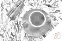  PontPöttyöző - Kávé fahéjjal Méret: 40x60cm, Keretezés: Műanyagtáblával, Szín: Kék