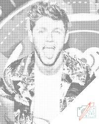  PontPöttyöző - Niall Horan 1 Méret: 40x50cm, Keretezés: Kartonlemezen, Szín: Piros