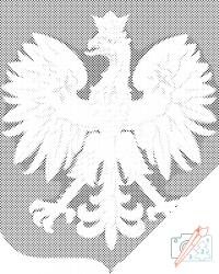  PontPöttyöző - Lengyelország címere Méret: 40x50cm, Keretezés: Kartonlemezen, Szín: Fekete