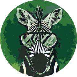  Festés számok szerint - Szemüveges zebra Méret: 50x50cm, Keretezés: Műanyagtáblával