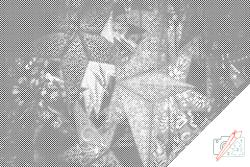  PontPöttyöző - Lámpások Méret: 40x60cm, Keretezés: Kartonlemezen, Szín: Piros