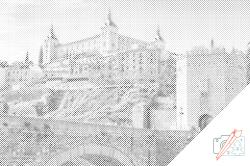 PontPöttyöző - Toledo kastély Méret: 40x50cm, Keretezés: Kartonlemezen, Szín: Piros