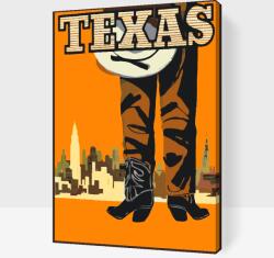  Festés számok szerint - Texasi cowboy Méret: 40x60cm, Keretezés: Kartonlemezen