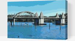Festés számok szerint - Híd a Siuslaw folyón Méret: 40x60cm, Keretezés: Fatáblával