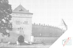  PontPöttyöző - Késmárk vára, Szlovákia Méret: 40x60cm, Keretezés: Kartonlemezen, Szín: Fekete