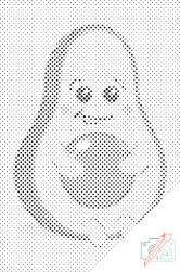  PontPöttyöző - Avokádó Méret: 40x60cm, Keretezés: Kartonlemezen, Szín: Zöld