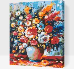 Festés számok szerint - Nyári csokor Méret: 40x50cm, Keretezés: Kartonlemezen