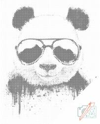  PontPöttyöző - Panda napszemüveggel Méret: 40x50cm, Keretezés: Műanyagtáblával, Szín: Kék
