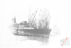 PontPöttyöző - Hajótörés Méret: 40x60cm, Keretezés: Fatáblával, Szín: Zöld
