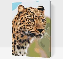  Festés számok szerint - Vadászó leopárd Méret: 40x60cm, Keretezés: Kartonlemezen