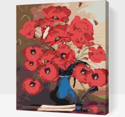  Festés számok szerint - Piros pipacsok Méret: 40x50cm, Keretezés: Műanyagtáblával