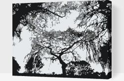 Festés számok szerint - Sziluettjét a fák Méret: 40x50cm, Keretezés: Műanyagtáblával