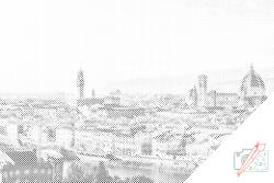  PontPöttyöző - Firenze, Olaszország Méret: 40x60cm, Keretezés: Kartonlemezen, Szín: Kék