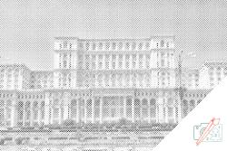  PontPöttyöző - Parlament Palotája, Bukarest Méret: 40x60cm, Keretezés: Műanyagtáblával, Szín: Piros