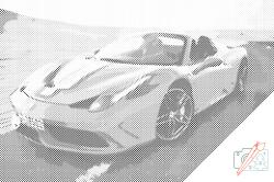 PontPöttyöző - Ferrari 2 Méret: 40x60cm, Keretezés: Fatáblával, Szín: Piros