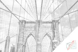  PontPöttyöző - Brooklyn híd 3 Méret: 40x60cm, Keretezés: Kartonlemezen, Szín: Piros