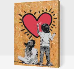  Festés számok szerint - Gyermeki szeretet Méret: 40x60cm, Keretezés: Műanyagtáblával