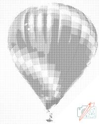  PontPöttyöző - Hőlégballon Méret: 30x40cm, Keretezés: Fatáblával, Szín: Fekete