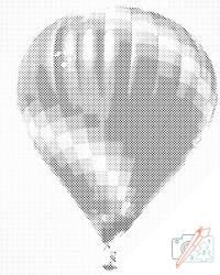  PontPöttyöző - Hőlégballon Méret: 30x40cm, Keretezés: Kartonlemezen, Szín: Fekete
