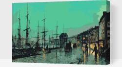  Festés számok szerint - John Atkinson Grimshaw - Shipping on the Clyde Méret: 40x60cm, Keretezés: Műanyagtáblával
