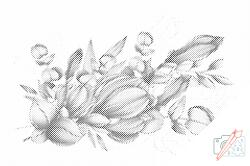  PontPöttyöző - Lila virág Méret: 40x60cm, Keretezés: Műanyagtáblával, Szín: Kék