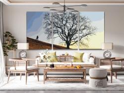  Festés számok szerint - Kívánságfa (3 db-os készlet) Méret: 30x40cm (3db), Keretezés: Kartonlemezen