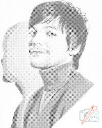 PontPöttyöző - Louis Tomlinson Méret: 40x50cm, Keretezés: Kartonlemezen, Szín: Piros