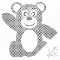  PontPöttyöző - Mackó Méret: 50x50cm, Keretezés: Műanyagtáblával, Szín: Piros