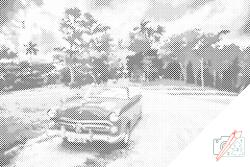  PontPöttyöző - Utazás Cabrioban Méret: 40x60cm, Keretezés: Műanyagtáblával, Szín: Piros