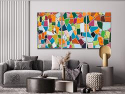 Festés számok szerint - Színes kövek (3 db-os készlet) Méret: 40x60cm (3db), Keretezés: Műanyagtáblával