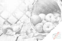  PontPöttyöző - Almás kosár Méret: 40x60cm, Keretezés: Kartonlemezen, Szín: Fekete