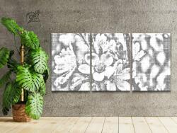 PontPöttyöző - Cseresznyevirág (3 db-os készlet) Méret: 30x40cm (3db), Keretezés: Kartonlemezen, Szín: Fekete