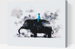  Festés számok szerint - Elefántlovaglás Méret: 40x50cm, Keretezés: Kartonlemezen