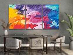 Festés számok szerint - Színes minta 1 (3 db-os készlet) Méret: 30x40cm (3db), Keretezés: Műanyagtáblával