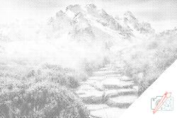  PontPöttyöző - Hegyi ösvény Méret: 40x60cm, Keretezés: Kartonlemezen, Szín: Fekete