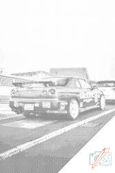  PontPöttyöző - Nissan Skyline Méret: 40x60cm, Keretezés: Műanyagtáblával, Szín: Kék