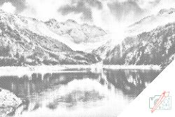  PontPöttyöző - Svájci Alpok Méret: 40x60cm, Keretezés: Kartonlemezen, Szín: Fekete