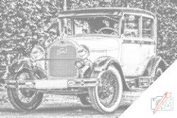  PontPöttyöző - Veterán Ford Méret: 40x60cm, Keretezés: Kartonlemezen, Szín: Kék