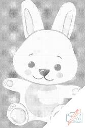  PontPöttyöző - Ölelnivaló nyuszi Méret: 40x60cm, Keretezés: Kartonlemezen, Szín: Kék