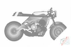 PontPöttyöző - Stílusos motorkerékpár Méret: 40x60cm, Keretezés: Műanyagtáblával, Szín: Fekete