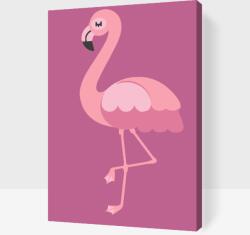 Festés számok szerint - Kis flamingó Méret: 40x60cm, Keretezés: Műanyagtáblával