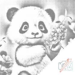  PontPöttyöző - Aranyos panda Méret: 50x50cm, Keretezés: Műanyagtáblával, Szín: Zöld