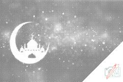  PontPöttyöző - Mecset 2 Méret: 40x60cm, Keretezés: Kartonlemezen, Szín: Piros