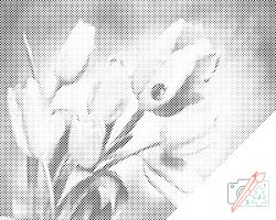  PontPöttyöző - Tulipáncsokor katicával Méret: 30x40cm, Keretezés: Műanyagtáblával, Szín: Kék