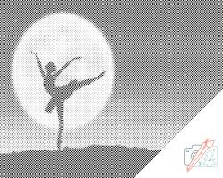  PontPöttyöző - Balerina telihold idején Méret: 30x40cm, Keretezés: Műanyagtáblával, Szín: Piros