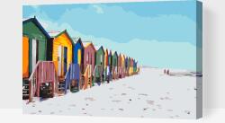 Festés számok szerint - Kunyhók strandon Méret: 40x60cm, Keretezés: Műanyagtáblával