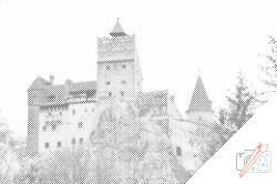  PontPöttyöző - Törcsvári kastély, Románia Méret: 40x60cm, Keretezés: Kartonlemezen, Szín: Kék